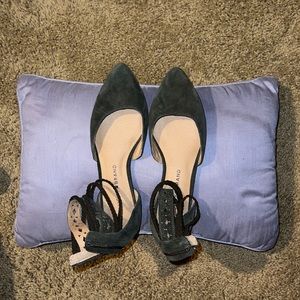 Olive Green Suede Flats
